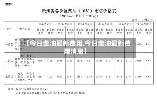 【今日柴油最新费用,今日柴油最新费用消息】